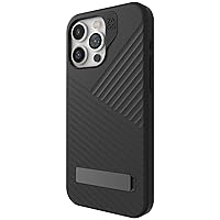 ZAGG Denali Snap iPhone 15 Pro Max Case with Kickstand - Drop Protection (16ft/5m), Dual Layer Textured Cell Phone Case, No-Slip Design, MagSafe Phone Case, Black