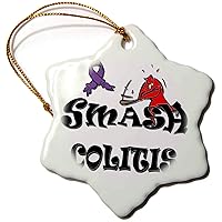 3dRose Blonde Designs Smash The Causes - Smash Colitis Purple - Ornaments (orn-195950-1)