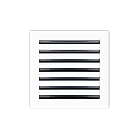 14x14 Modern AC Vent Cover - Decorative White Air Vent - Standard Linear Slot Diffuser - Register Grille for Ceiling, Walls & Floors - Texas Buildmart