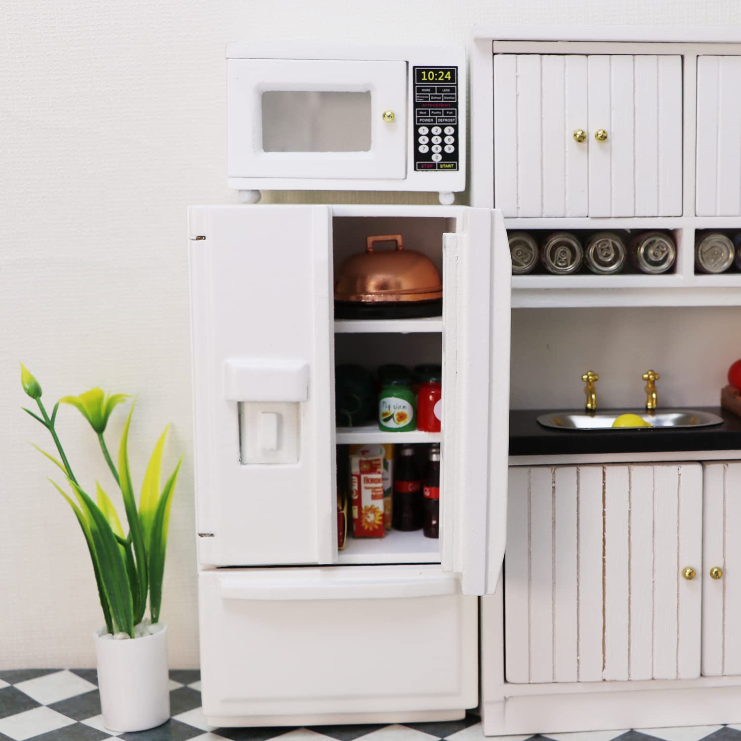 Microwave and Mini Fridge for Dollhouse