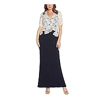 Adrianna Papell Women's Embroidered Crepe Gown