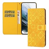 Samsung Galaxy A14 5G Wallet Case with Credit Cards Holder Kickstand Shockproof Flip Magnetic Protection Men Women Lady Phone Case for Samsung Galaxy A14 5G Yellow XC2