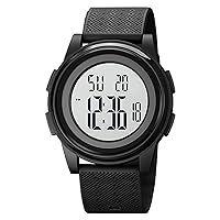 Ultra-Thin Minimalist Sports Waterproof Digital Watches Men with Wide-Angle Display Rubber Strap Wrist Watch for Men Women
