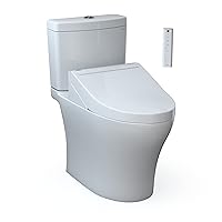 Aquia IV 2-piece 0.9/1.28 GPF Dual Flush Elongated Standard Height Toilet in. Cotton White C5 Washlet Seat Included