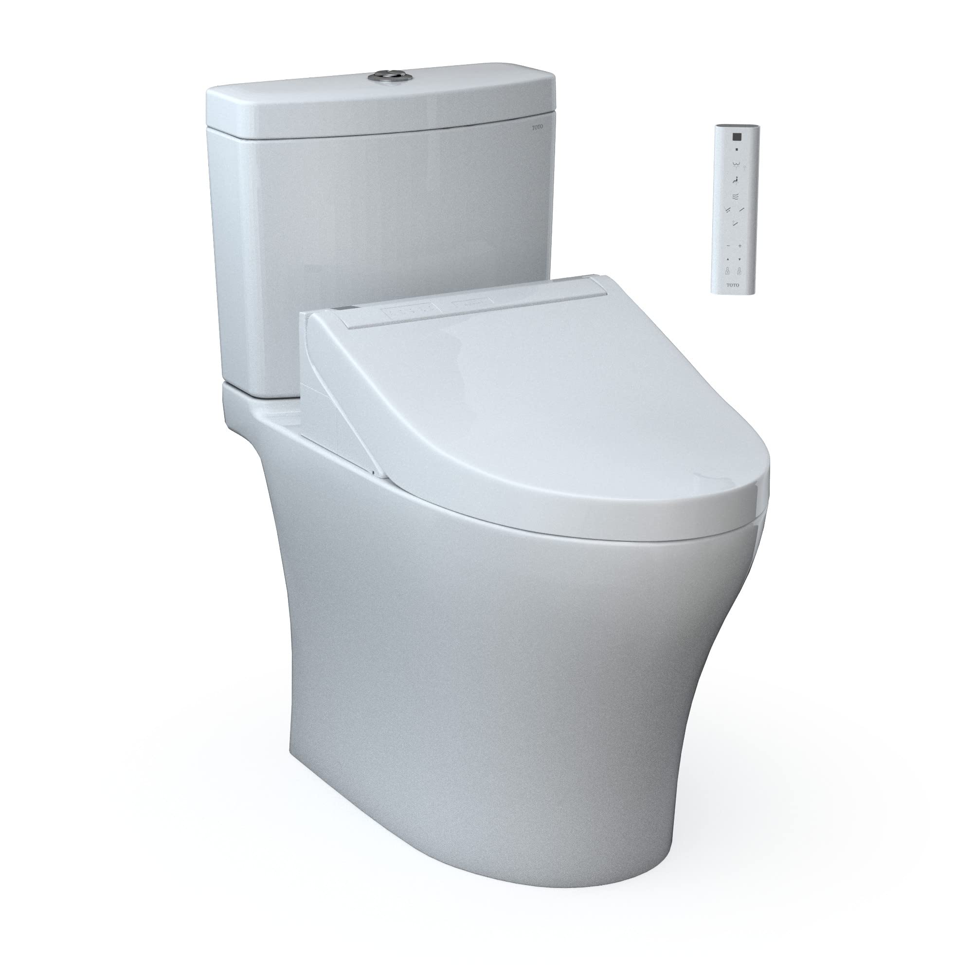 TOTO®WASHLET+® Aquia IV Two-Piece Elongated Dual Flush 1.28 and 0.9 GPF Toilet and WASHLET C5 Bidet Seat, Cotton White - MW4463084CEMGN#01