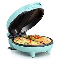 Holstein Housewares - Non-Stick Omelet & Frittata Maker, Mint/Stainless Steel - Makes 2 Individual Portions Quick & Easy