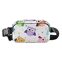 Colorful Cute Owls Dot Fanny Packs for Women Men Everywhere Belt Bag Fanny Pack Crossbody Bags for Women Fashion Waist Packs with Adjustable Strap Sling Bag for Travel Outdoors Running Shopping