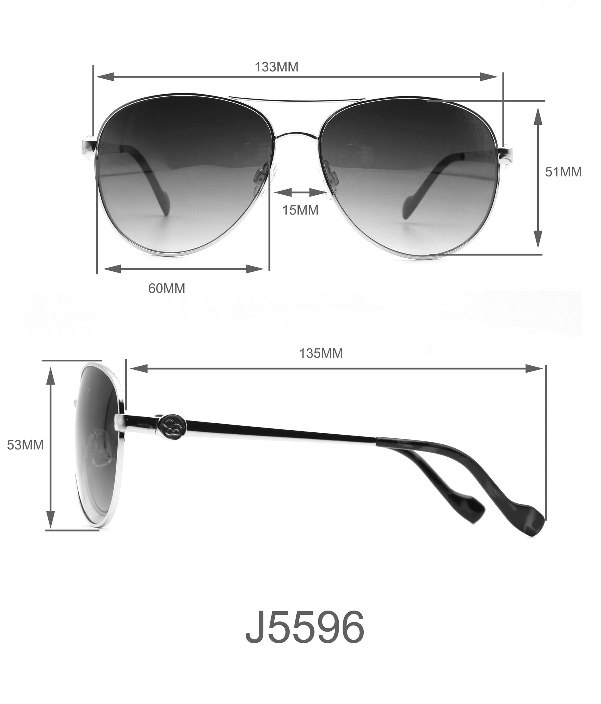 Jessica Simpson J5596 Stylish Women's Metal Aviator Pilot Sunglasses with 100% Uv Protection. Glam Gifts for Her, 60 Mm