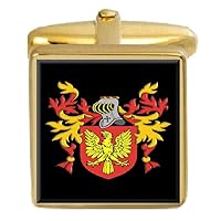 Livesey England Family Crest Surname Coat Of Arms Gold Cufflinks Engraved Box