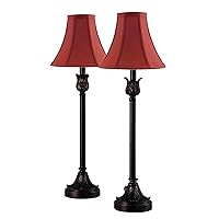 Catalina Lighting 19358-003 Brenda Buffet Table Lamps, Desk Lamp for Office, Dorm, or Bedroom, Reading Light Nightstand Lamp, LED Bulb NOT Included, 25.75