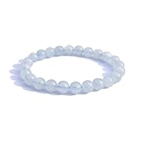 Bracelet Aquamarine Size 8mm Natural Healing Reiki Crystal Chakra Balancing Vastu Stone