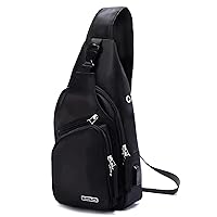 Seoky Rop Men Women Sling Backpack Nylon Water Resistant Shoulder Chest Crossbody Sling Bag with USB Charging Port
