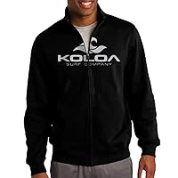HEHE Men's Zip-up Jacket Hooded Sweater Surf Co(tm) Classic Wave Logo Size XXL Black