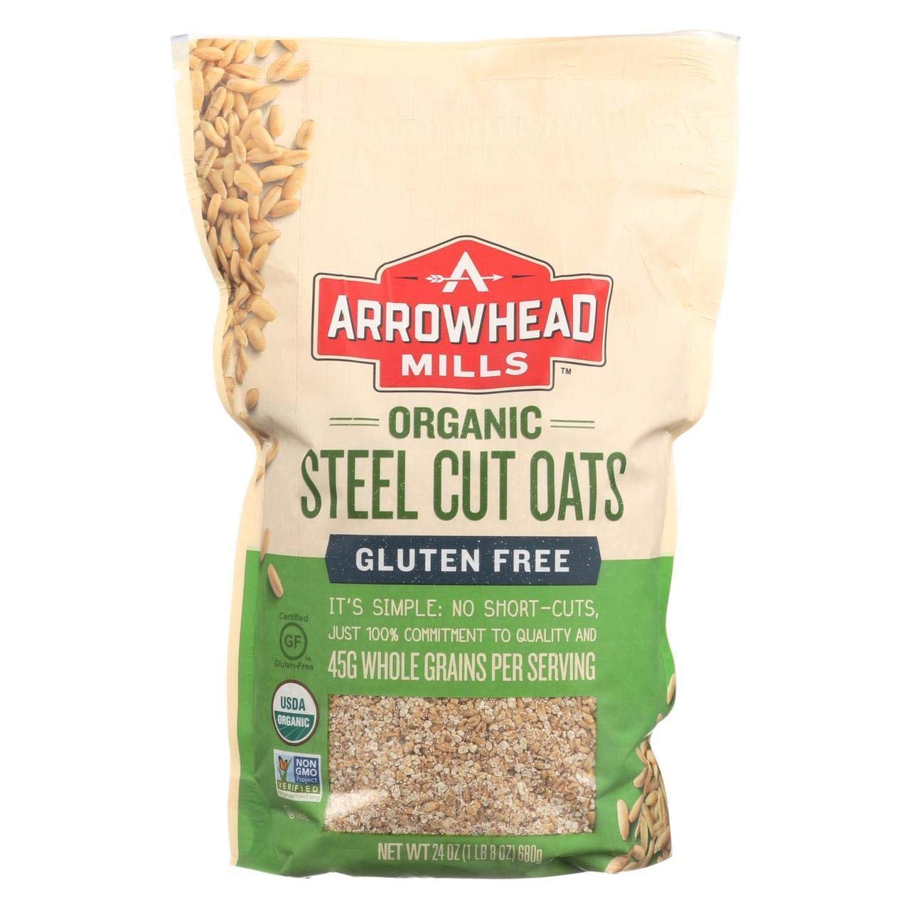 Arrowhead Mills Organic Gluten Free Steel Cut Oats, 24 Ounce Box (Pack Of 6)