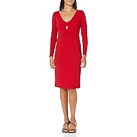 Donna Morgan Women's Cut Out Neckline Crepe Dress Event Occasion Party Date Night Out Guest of