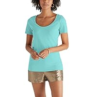 Women's Ladies Regular Fit Short Sleeve Scoop Neck Tee