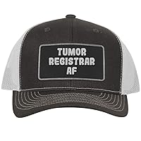 Tumor Registrar AF - Leather Black Patch Engraved Trucker Hat