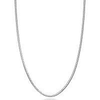 Miabella 925 Sterling Silver Italian 1.5mm, 2mm, 2.5mm Round Snake Chain Necklace for Women Made in Italy