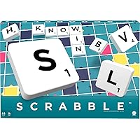 Scrabble Crossword - Classic Board Game - 120 Letter Tiles - 4 Racks - 1 Letter Bag - Instructions Included - for 2 to 4 Players - Gift for Kids 10+