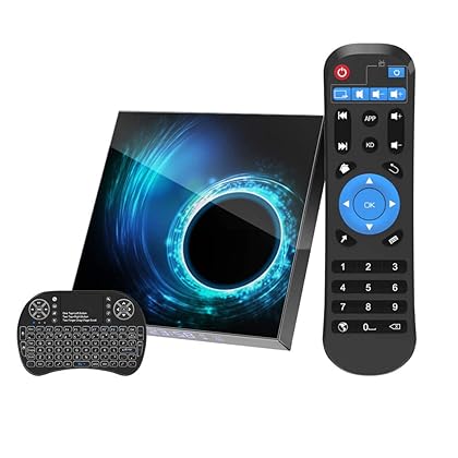 Android 10.0 TV Box 4GB / 32GB, Dual WiFi 2.4GHz/5GHz Bluetooth 5.0 6K Ultra HD/ 3D/ H.265 Ethernet with Mini Wireless Backlit Keyboard