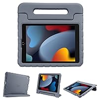 ProCase Kids Case for iPad 9th Generation/iPad 8/iPad 7, iPad 10.2 Case 2021 2020 2019/iPad Air 10.5/iPad Pro 10.5 Kids Case, Shockproof Lightweight Case with Convertible Handle Stand-Grey