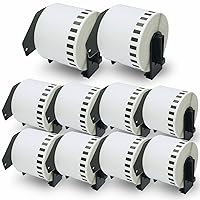 BETCKEY - Compatible Continuous Labels Replacement for Brother DK-2205 (2.4 in x 100 ft), Use with Brother QL Label Printers [10 Rolls]