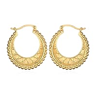 Satya Jewelry Mandala Hoop Earrings