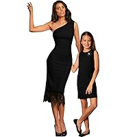 Women Girls Cute Stretchy Mother Daughter Matching Dresses
