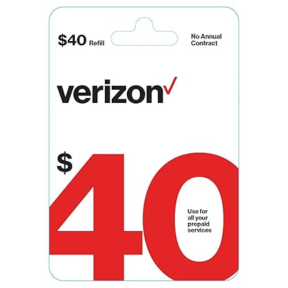 $40 Verizon Wireless Prepaid Refill Top up PIN Card (Mail Delivery)