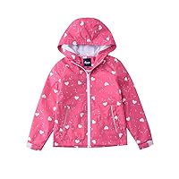 Hiheart Girls Lightweight Hooded Jackets Mesh Lined Waterproof Raincoat