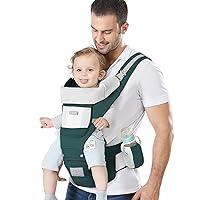 Baby Carrier Ergonomic Infant Carrier with Hip Seat Kangaroo Bag Soft Baby Carrier Newborn to Toddler 7-45lbs Front and Back Baby Holder Carrier for Men/Women Dad Mom