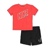 Nike Baby Boy's Dri-FIT Graphic T-Shirt and Shorts Two-Piece Set (Infant) Black Heather 12 Months (Infant)