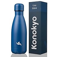 Insulated Water Bottles,12oz Double Wall Stainless Steel Vacumm Metal Flask for Sports Travel,Blue