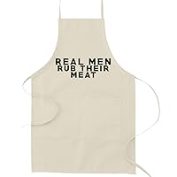 Real Men Rub Their Meat Funny Parody Cooking Baking Kitchen Apron