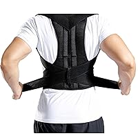 S-5XL Plus Size Posture Corrector Back Brace Full Back Support Belt Shoulder Straightener Scoliosis Hunchback Correction For Women Men Student Teenagers Support ( Color : Black , Size : XXXL/XXX-Large