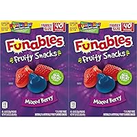 Funables Fruit Snacks, Mixed Berry Fruit Flavored Snacks, 0.8 ounce Pouches (Pack of 80)