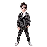 UMISS Boys' Stripe Two Buttons 2 Piece Suit for Boy Formal/Wedding Party/Tuxedo