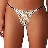 Cute Squirrel And Nuts G String Thongs for Women Low Rise T Back Panties