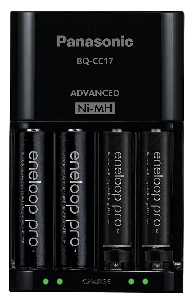 Panasonic K-KJ17K3A4BA Advanced Battery Charger Pack with 4 AAA Eneloop Pro High Capacity Ni-MH Rechargeable Batteries