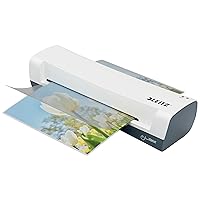 iLAM Home Leitz Laminator A4 Laminator for Home, Quick Preheat in 3 Minutes, 75-125 Micron Pouches, A4 Laminator Pouches Included, White, 74310001