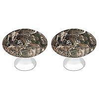 Deer Hunting Camo Bull Skull Round Drawer Knobs Stainless Steel Cabinet Knobs Handle for Furniture Dresser Wardrobe Decorative