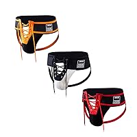 JOCKMAIL 3PCS/Pack Mens Briefs Jock Strap Athletic Supporter Wide Belt Comfortable Men Sport Underwear Briefs for Gym Sport