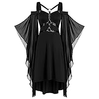 Gothic Renaissance Dress for Women Lace Flare Sleeve Dresses Medieval Halloween Costume Victorian Ball Growns