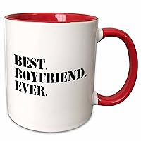3dRose Best Boyfriend Ever Mug, 11 oz, Red