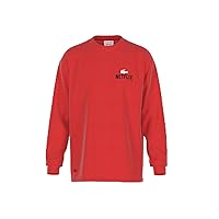 Lacoste Contemporary Collection's Men's Netflix Long Sleeve Loose Fit Arm Graphic Tee Shirt