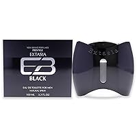 Perfumes New Brand Extasia Black EDT Spray Men 3.4 oz