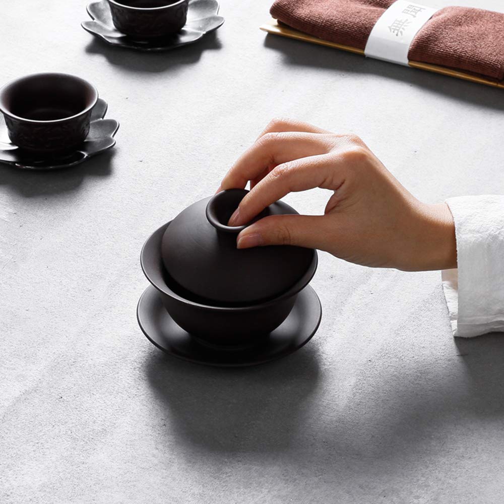 Chinese Yi Xing Purple Clay Gaiwan Tea Cup