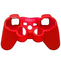 OSTENT Protective Silicone Gel Soft Skin Case Cover Pouch for Sony Playstation PS2 PS3 Controller Color Red