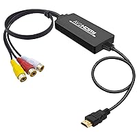 RCA to HDMI Converter, 1080P RCA Composite AV to HDMI Video Converter Cable Compatible with Wii NES N64 PS2 Xbox 360 Sega Genesis VHS VCR DVD Players to Modern TV