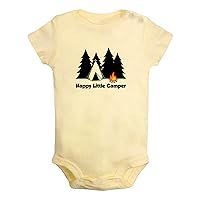 Happy Little Camper Funny Romper, Newborn Baby Bodysuit, Infant Cute Jumpsuits, 0-24 Months Babies One-Piece Outfits